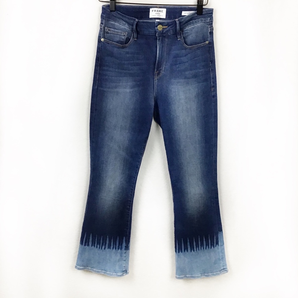 FRAME Stretch Le Crop Mini Boot Jeans Ombré Hem 29